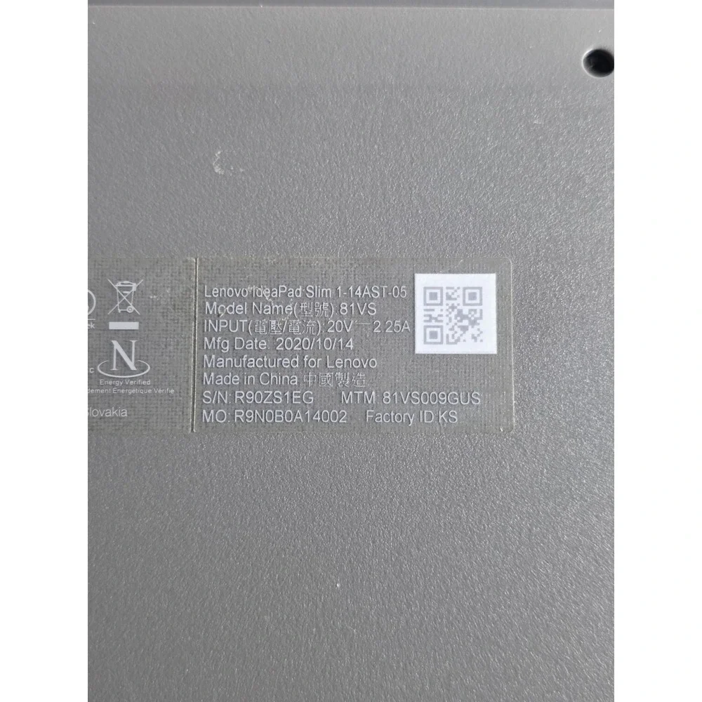Lenovo IdeaPad Slim 1-14AST-05, AMD A6-9220e @1.60Ghz, 4GB RAM, 64GB SSD, W10